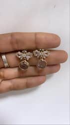 עגילי פופיון קריסטל -זהב